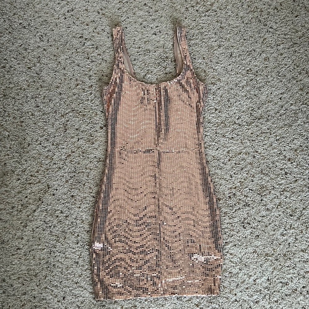 Fashion Nova rose gold dress